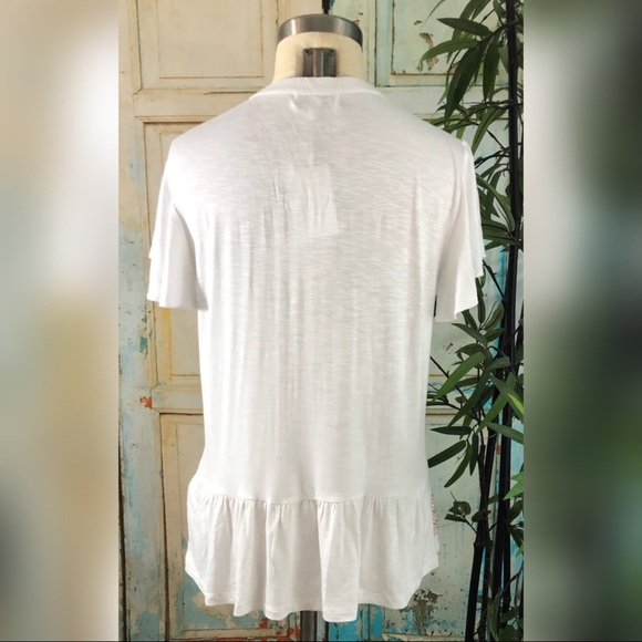 Neiman Marcus Embroidered Tassel Peplum Top - Picture 7 of 7